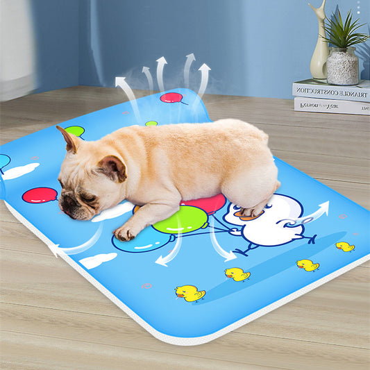 Summer Cooling Dog Mat with Pillow - Breathable Cat Bed 2025