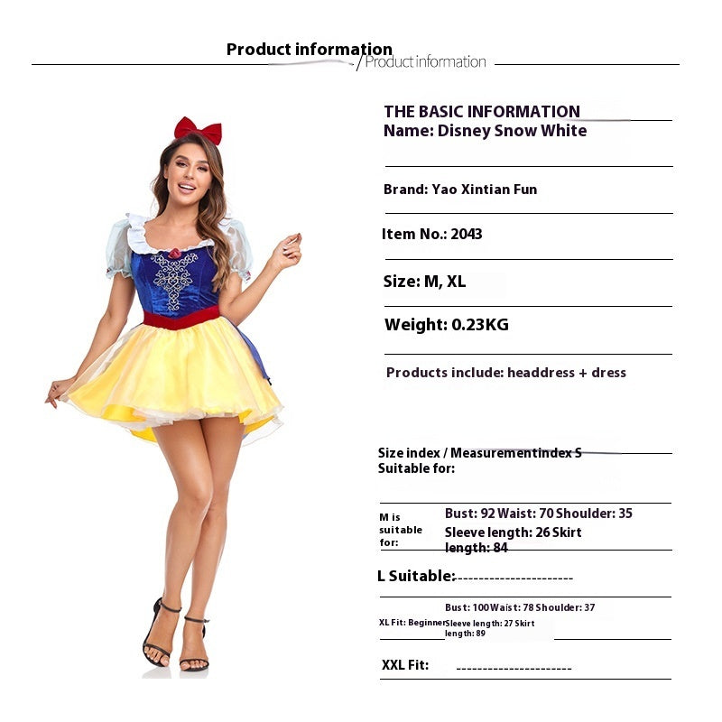 Princess Cos Costume Snow White Dress Sleeping Beauty Stage Costume