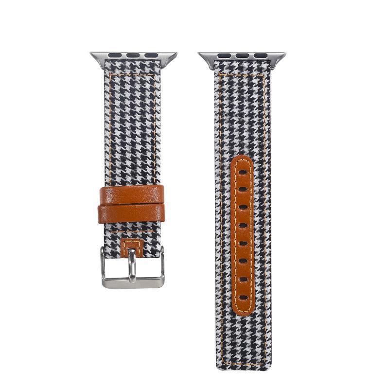 Hot Sale Houndstooth Canvas Leather Strap
