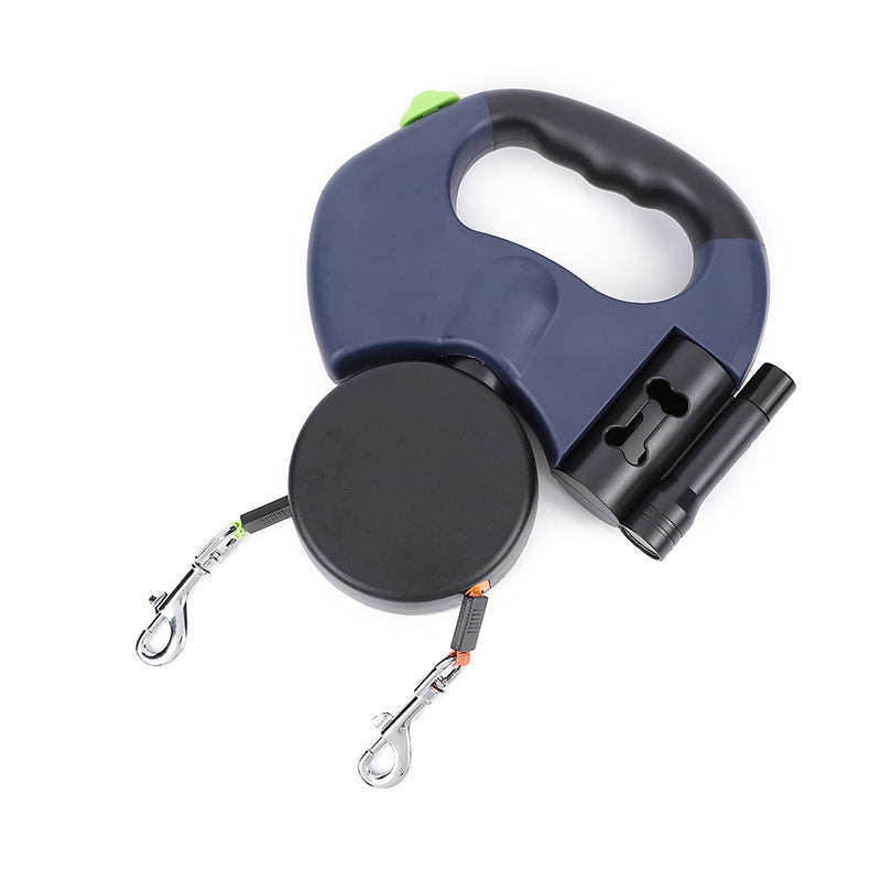 Retractable Dog Leash For Small Dogs Reflective Dual Pet Leash Lead 360 Swivel No Double Dog Walking Leash With Lights Pet Products AuraRitmo