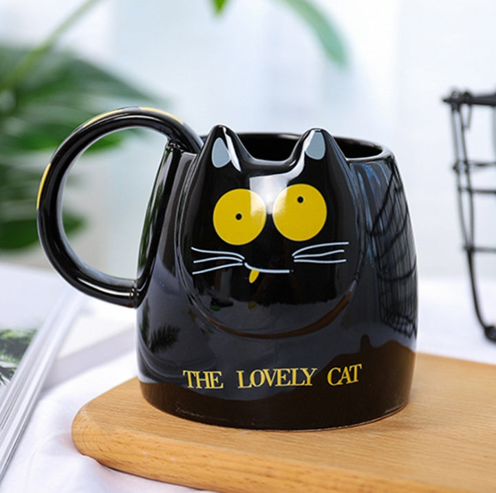 400ml Korean cute cat head cups, ceramic cups for close friends, school office cups Coffee Mug Cup Teapot tea set Glasses