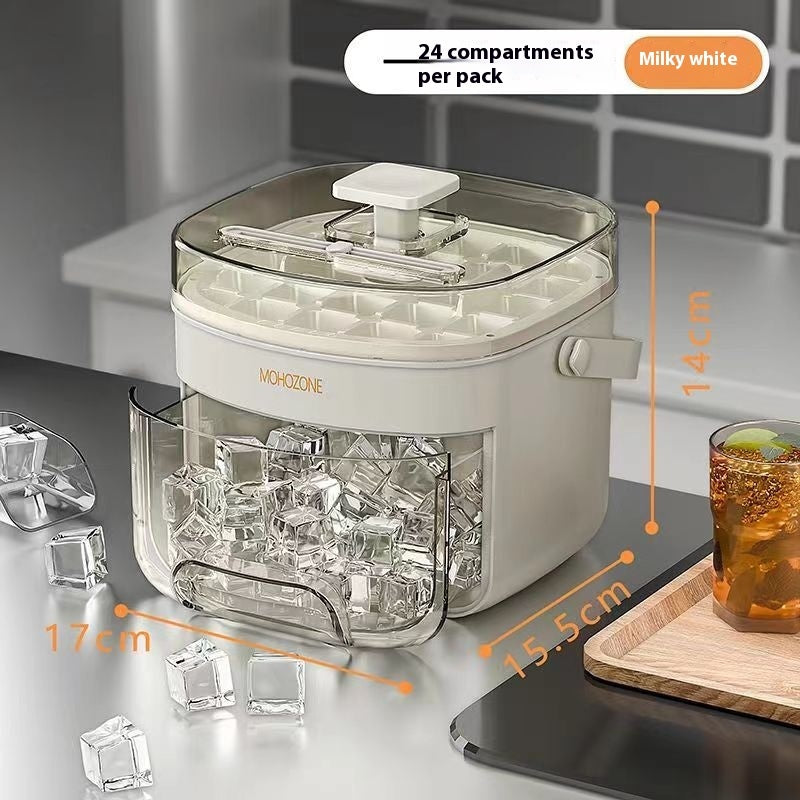 Press-type Convenient Outdoor Portable Ice Tray Large Capacity Ice Bucket 48 Extra-Large Ice Maker Food Grade Plastic Storage Tray Essential Kitchen Gadget