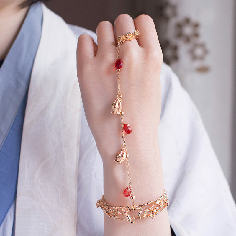 Antique Bell Ring Bracelet Retro Jewelry