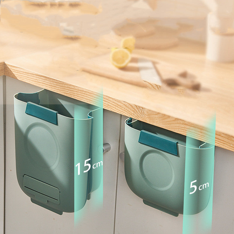 Kitchen Folding Wall Mounted Trash Can Household Cabinet Door Hanging Car Storage