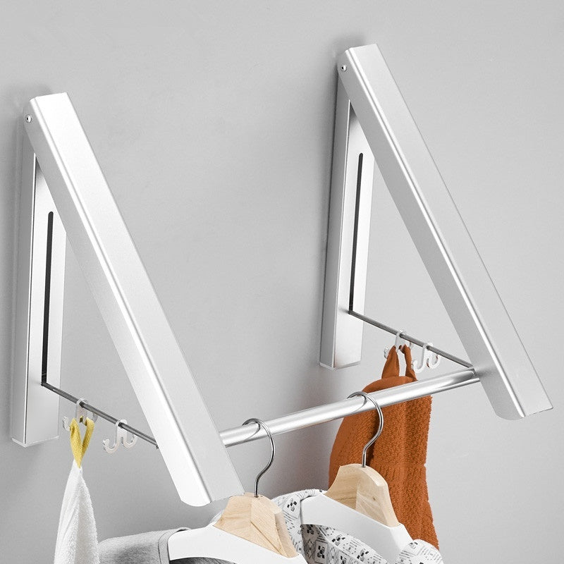 Punch-free Space Aluminum Foldable Invisible Folding Retractable Wall Hanger for Waterproof Hanging Underwear Coat Hanger AuraRitmo