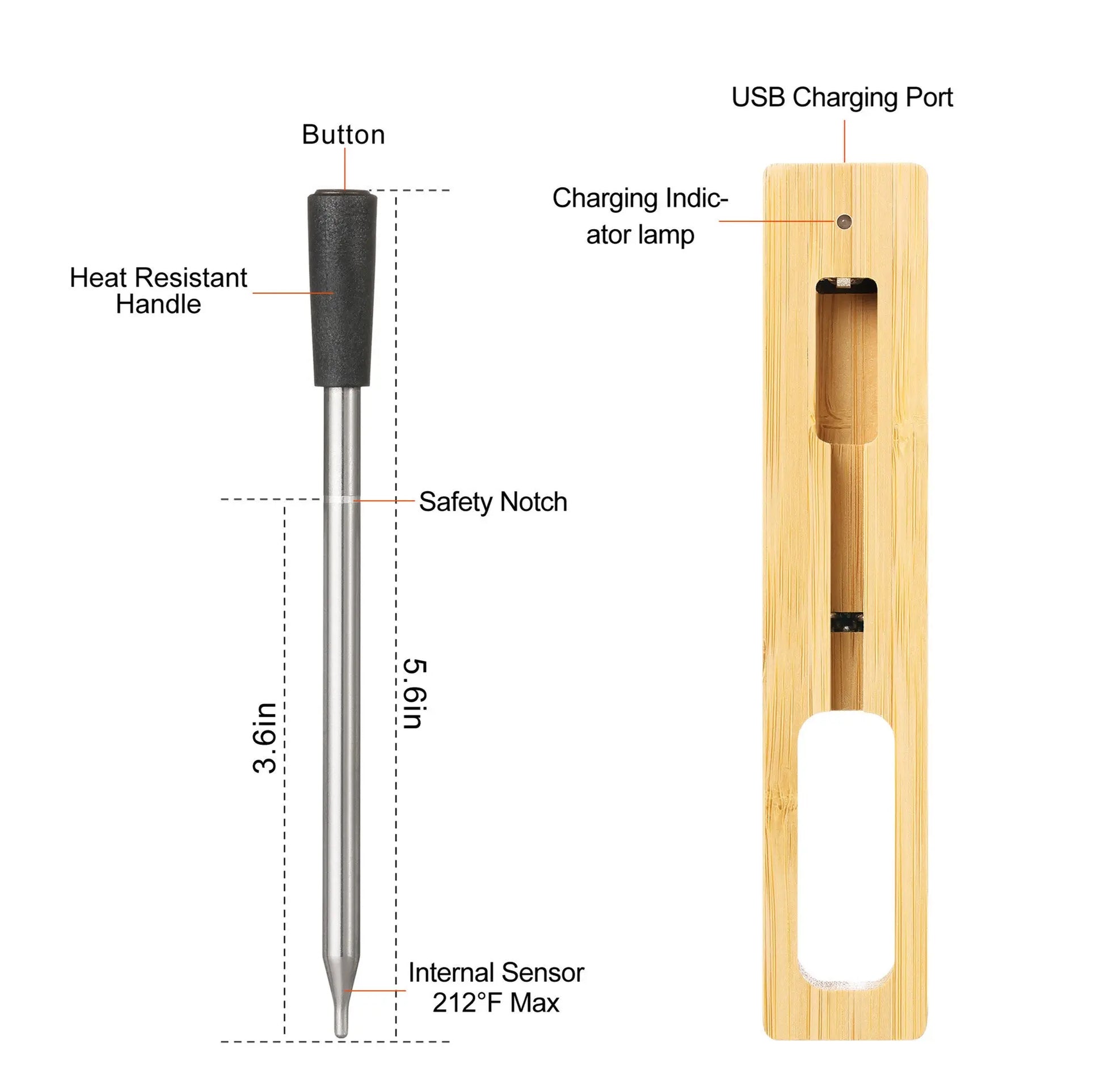 BBQ Probe Wireless Bluetooth BBQ Thermometer AuraRitmo