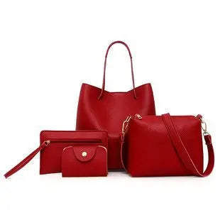 Fashion New Solid Color Mother And Child Bag European And American Style Mother And Child Bag Four-piece Female Bag Simple Shoulder Bag AuraRitmo
