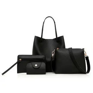 Fashion New Solid Color Mother And Child Bag European And American Style Mother And Child Bag Four-piece Female Bag Simple Shoulder Bag AuraRitmo