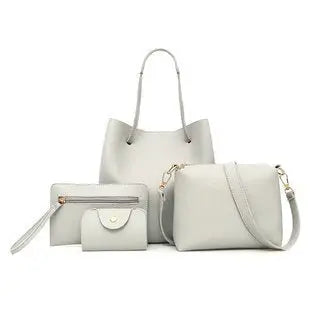 Fashion New Solid Color Mother And Child Bag European And American Style Mother And Child Bag Four-piece Female Bag Simple Shoulder Bag AuraRitmo