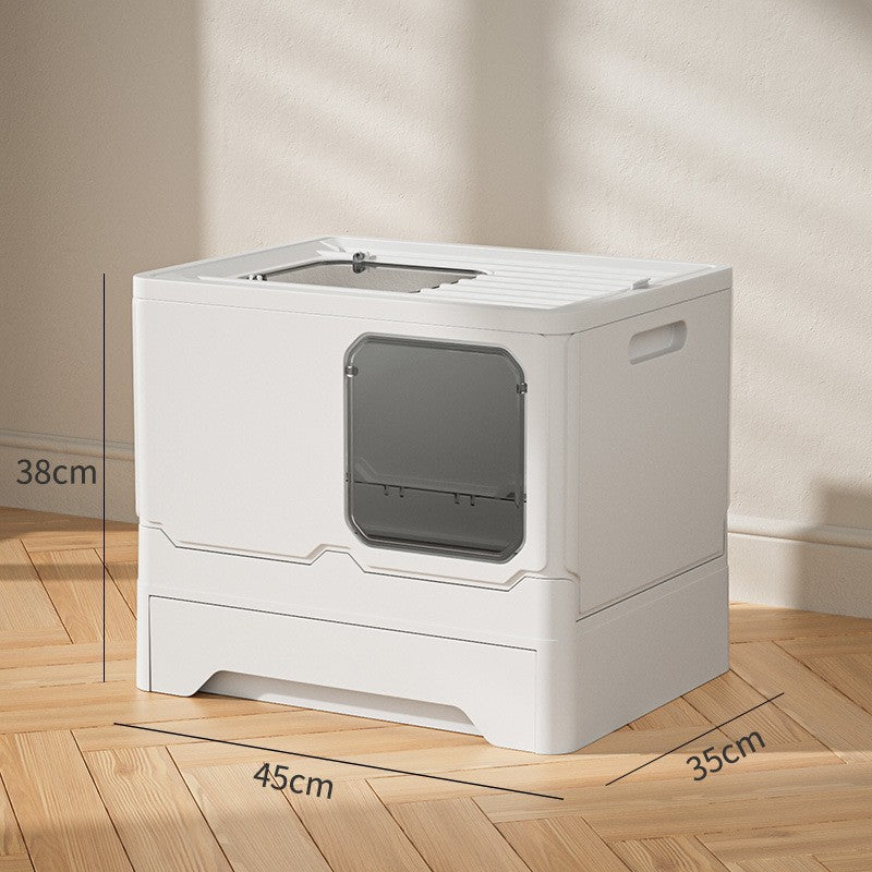 Folding Cat Poop Basin Drawer-type Deodorant And Splash-proof