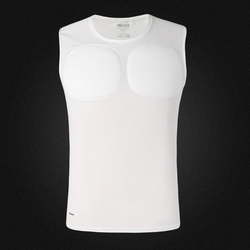 Men's Invisible Shoulder Pad Fake Chest T-shirt