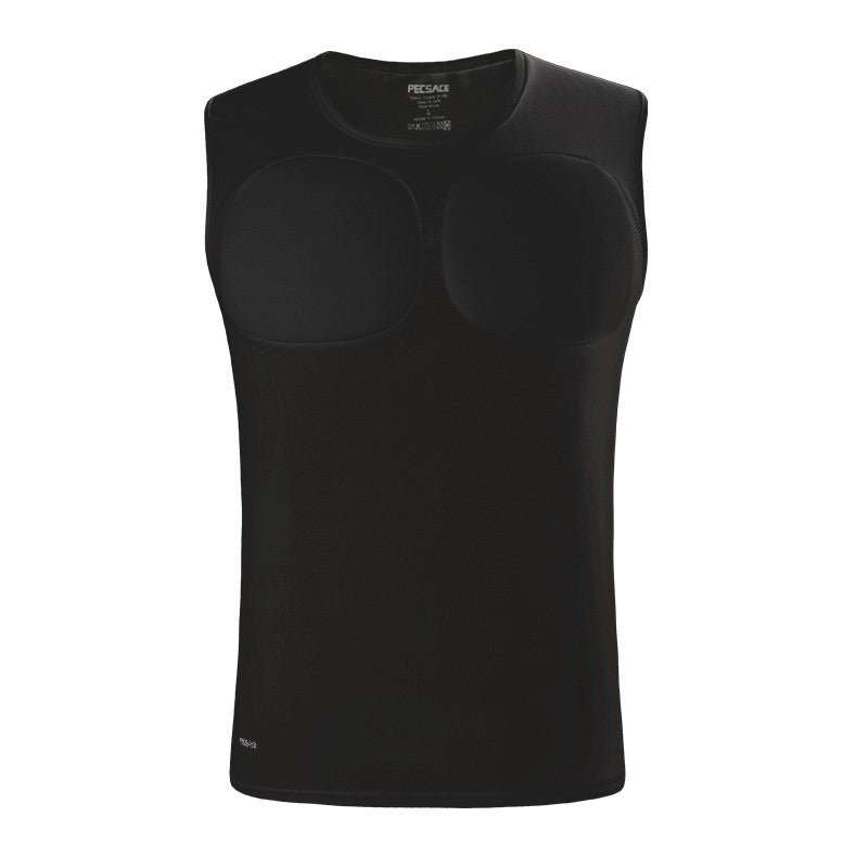 Men's Invisible Shoulder Pad Fake Chest T-shirt