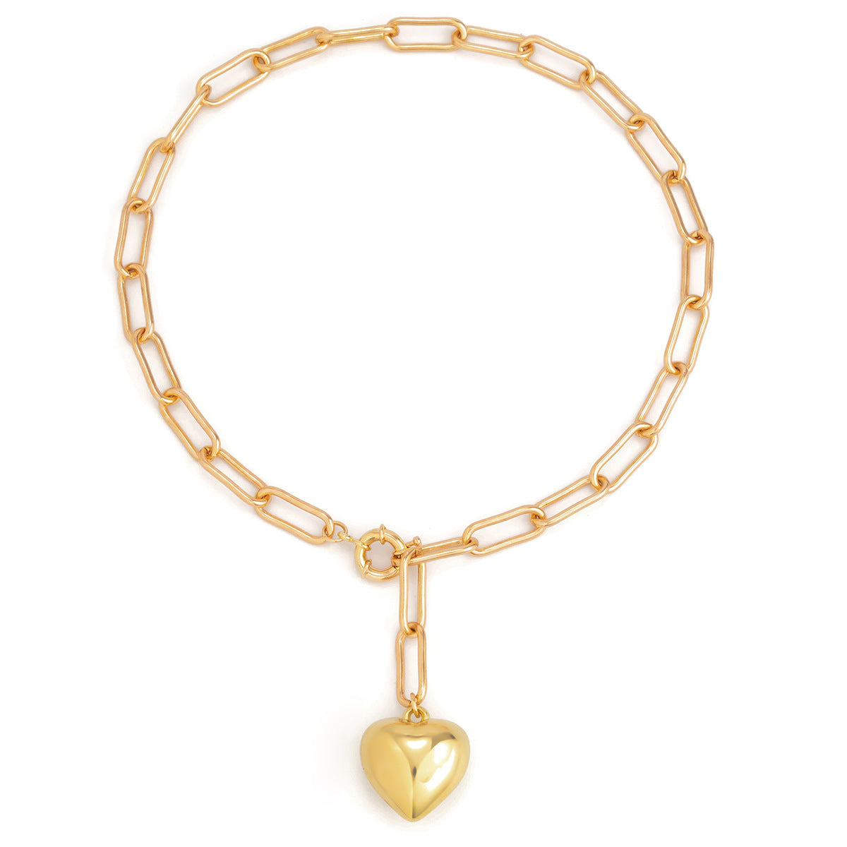 Love Pendant Necklace Fashion Simple Metal Buckle Short Clavicle Chain