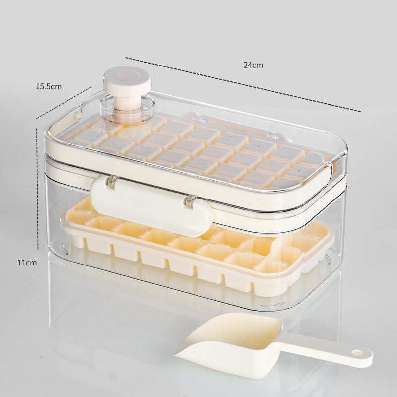 New Silicone Press Ice Maker Single Double Layer Square Ice Cube Mold