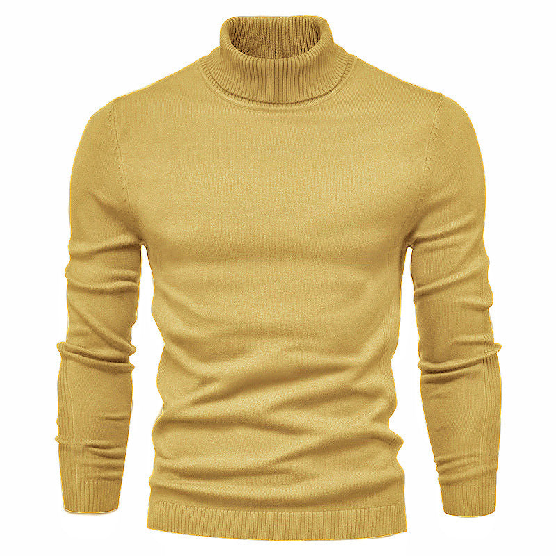 Men's Solid Color Pullover Sweater Foreign Trade Turtleneck Men's Casual Sweater