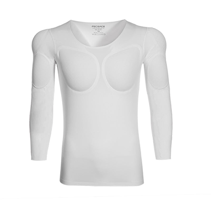 Men's Invisible Shoulder Pad Fake Chest T-shirt