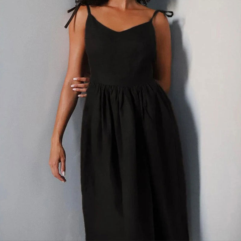 Summer V-neck Suspender Split Dress Fashion Backless High Waist Long Dress For Women Clothing AuraRitmo