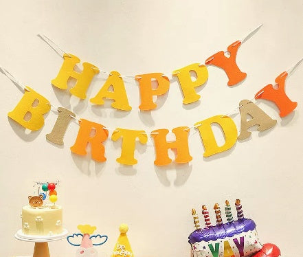 Happy Birthday Pull Flag Party Supplies Decoration Photo Props Scene Layout