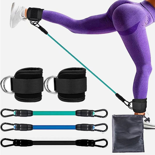 Ankle Strap Resistance Bands Hip Leg Strength Pull Rope Fitness Elastic Training Home Yoga Pilate Crossfit Workout Gym Equipment AuraRitmo