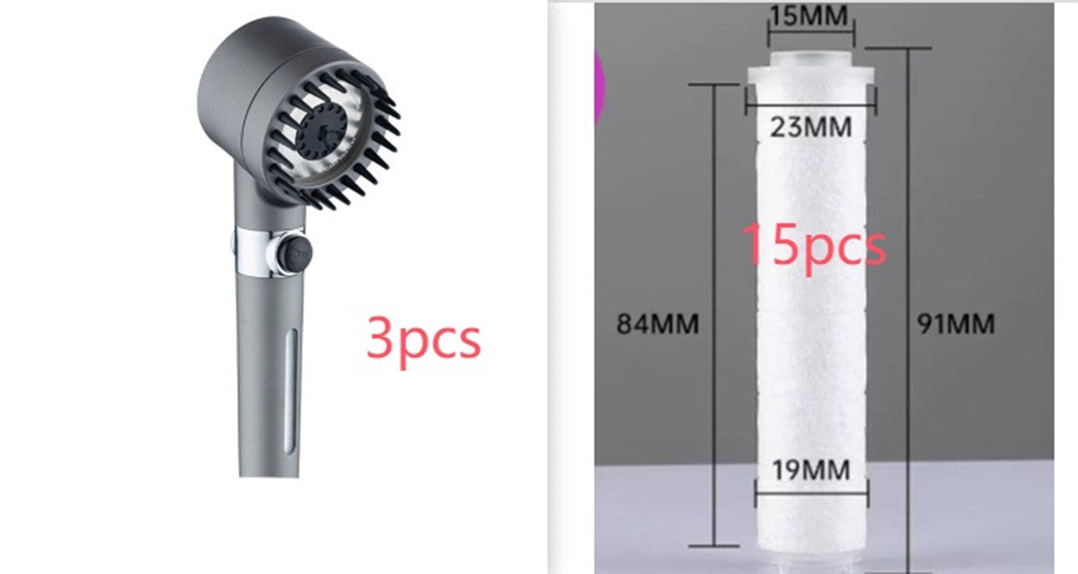 3 Modes Shower Head High Pressure Showerhead Portable Filter Rainfall Faucet Tap Bathroom Bath Home Innovative Accessories AuraRitmo