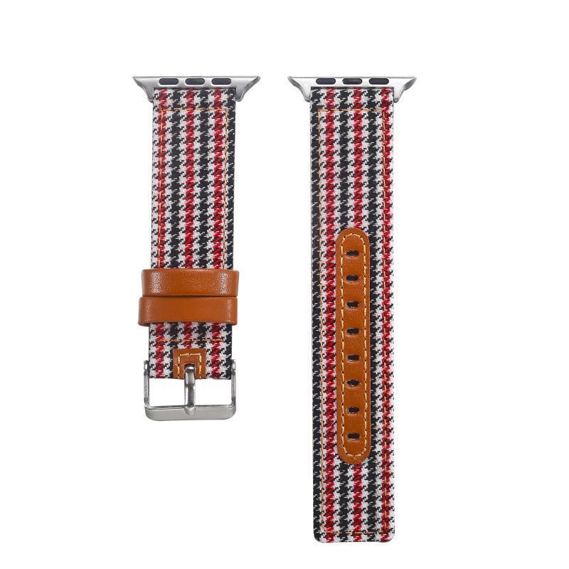 Hot Sale Houndstooth Canvas Leather Strap