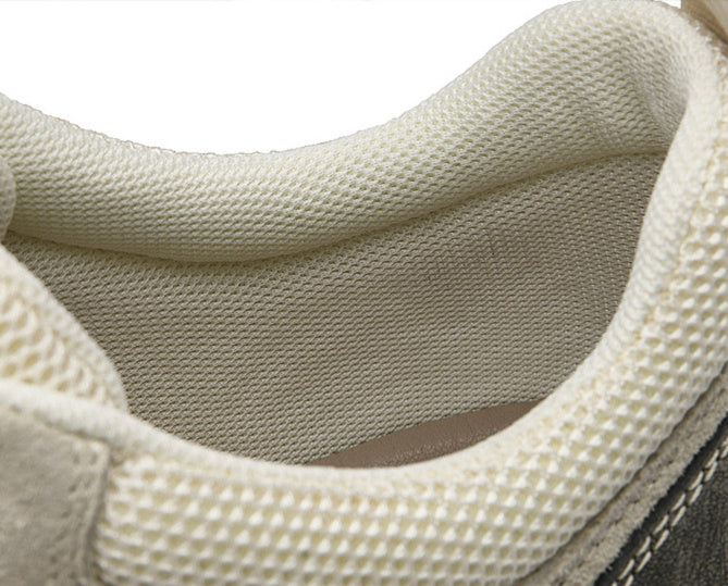 Low-cut Pigskin Mesh Men's Board Shoes Front Lace-up