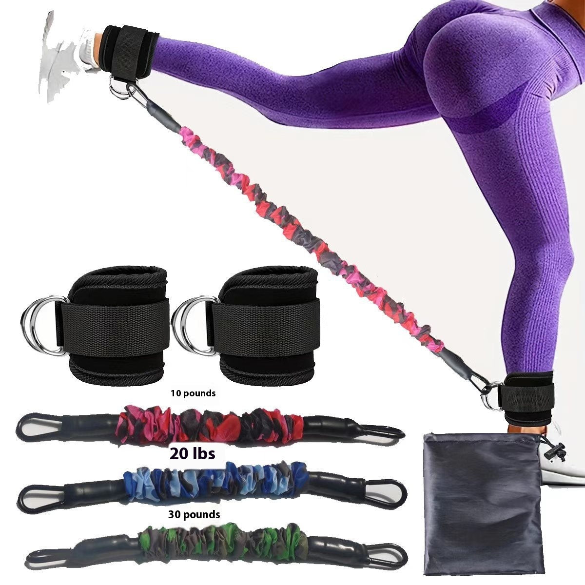 Ankle Strap Resistance Bands Hip Leg Strength Pull Rope Fitness Elastic Training Home Yoga Pilate Crossfit Workout Gym Equipment AuraRitmo