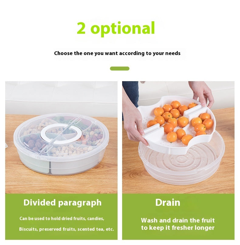 Creative Round Fruit Box Honeycomb Living Room Home Candy Snack Plastic Transparent Fruit Plate