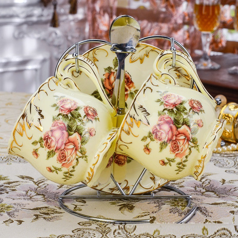 Afternoon Tea With Spoon Gift Ceramic Coffee Cup Set