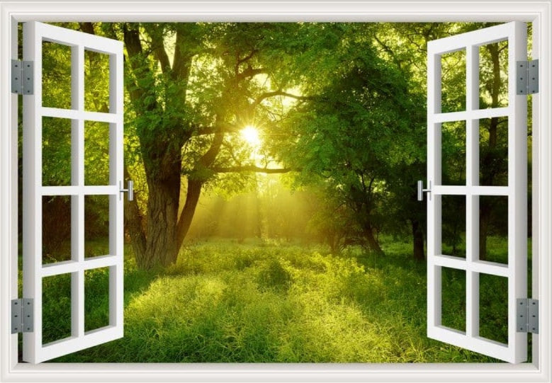 Self-adhesive Wallpaper Fake Window Background Painting