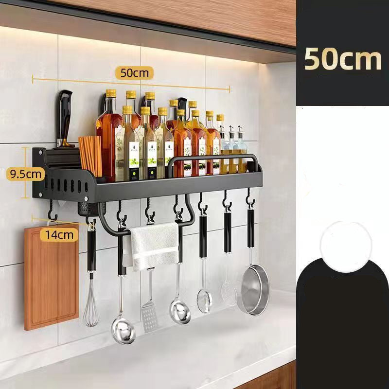 Kitchen Seasoning Shelf Wall-mounted Perforation-free Storage