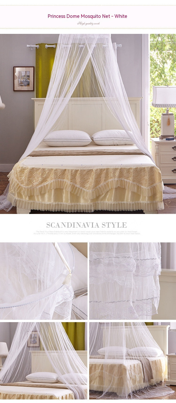 Anti-mosquito Heightened Round Ceiling Dome Mosquito Nets AuraRitmo