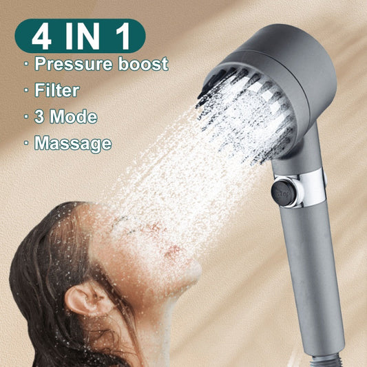 3 Modes Shower Head High Pressure Showerhead Portable Filter Rainfall Faucet Tap Bathroom Bath Home Innovative Accessories AuraRitmo