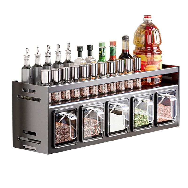 Punch-free Wall-mounted Multi-functional Kitchen Spice Rack AuraRitmo