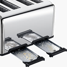 Toaster 4 Slice, Geek Chef Stainless Steel Extra-Wide Slot Toaster With Dual Control Panels Of Bagel,Defrost,Cancel Function