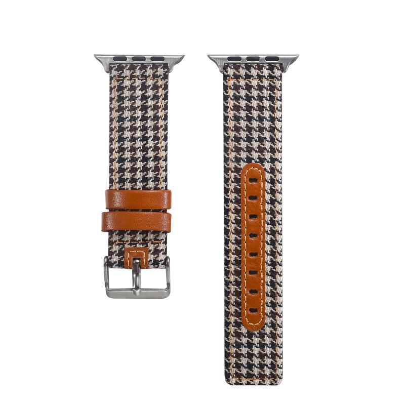 Hot Sale Houndstooth Canvas Leather Strap