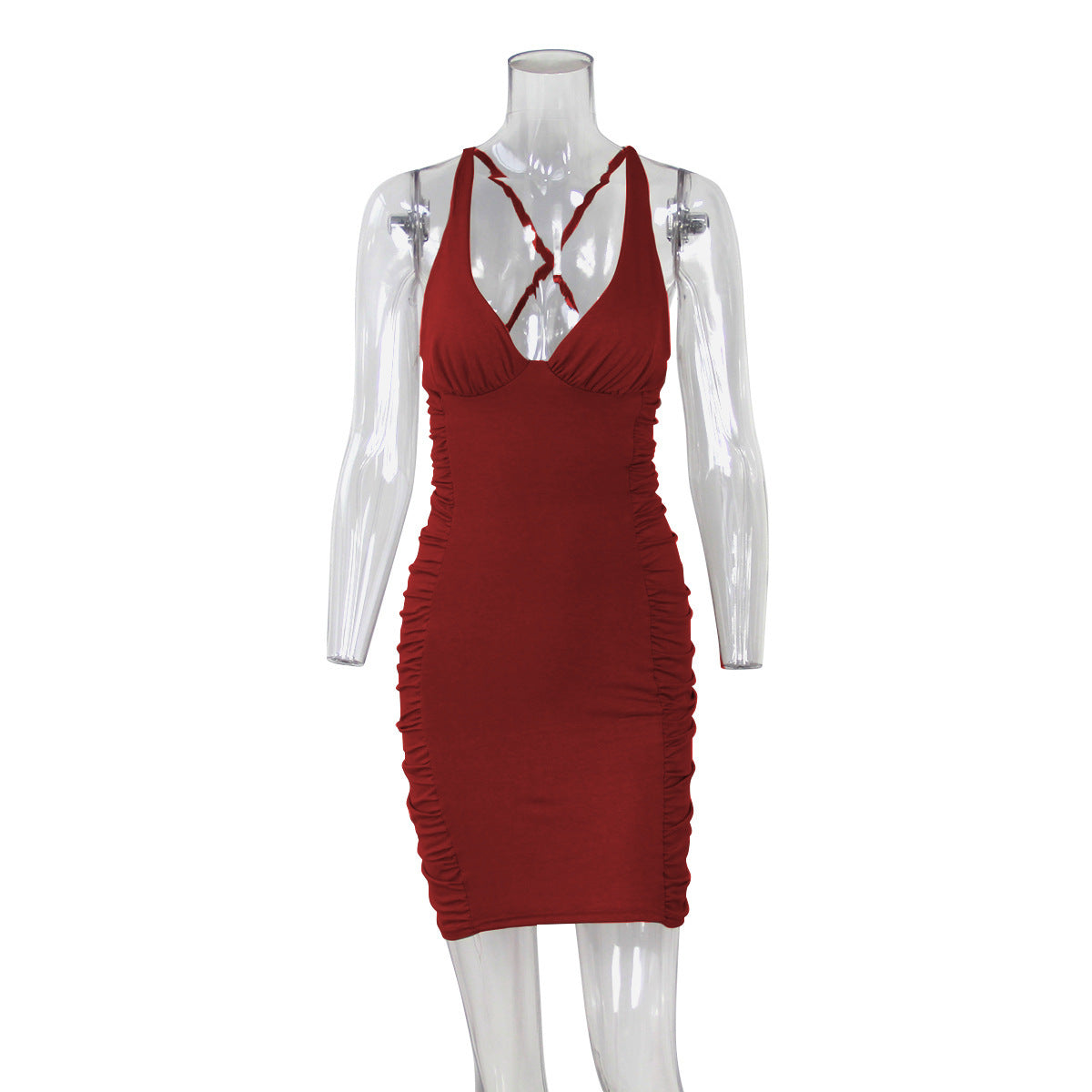 Sexy Deep V-neck Suspender Dress INS Fashion Slim Hip Backless Short Dresses Summer Women's Clothing AuraRitmo