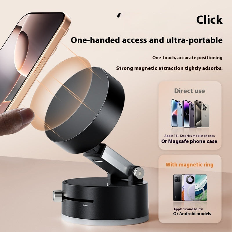Foldable Magnetic Vacuum Car Phone Holder Foldable Suction Cup With Suction Cup Hands-Free Navigation For Smart Phone AuraRitmo