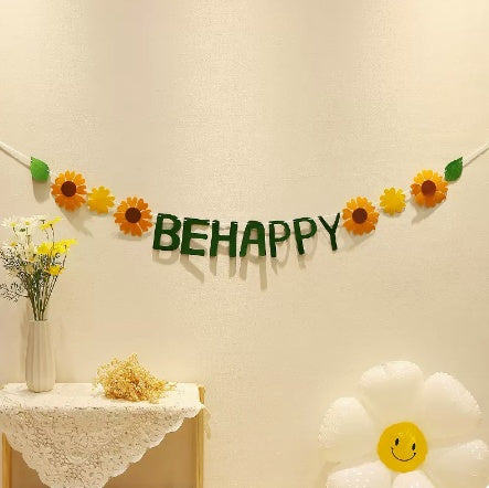 Happy Birthday Pull Flag Party Supplies Decoration Photo Props Scene Layout