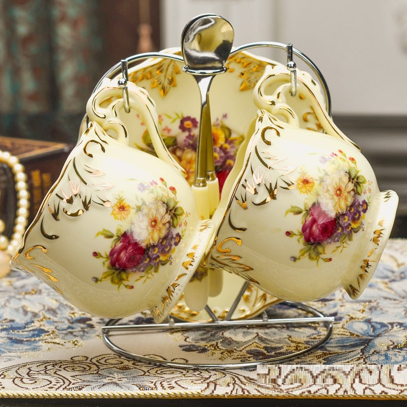 Afternoon Tea With Spoon Gift Ceramic Coffee Cup Set