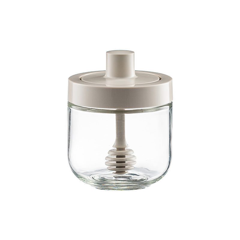 Household Kitchen Glass Spoon Cover Integrated Seasoning Jar