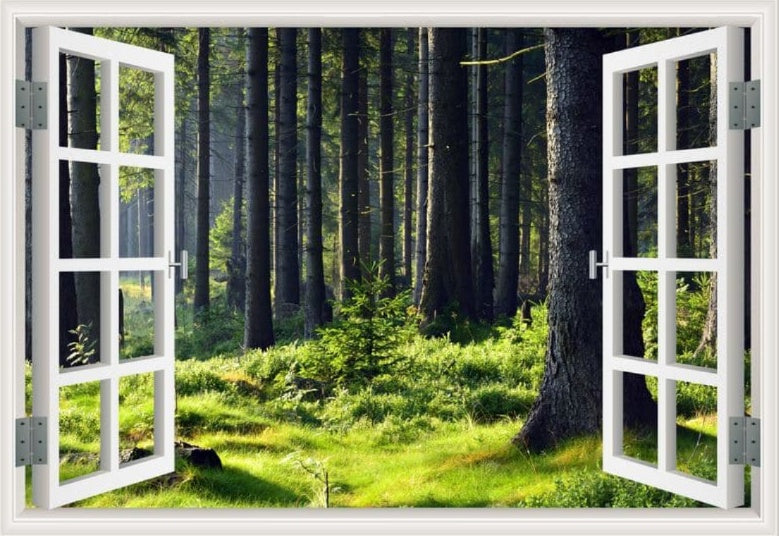 Self-adhesive Wallpaper Fake Window Background Painting