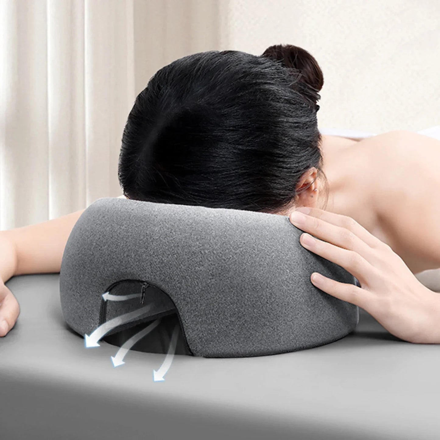 Ergonomics Lying Down Pillow Memory Foam Breathable Head Rest Support Pillow Body Massage Face Rest Pillow For Beauty Salon