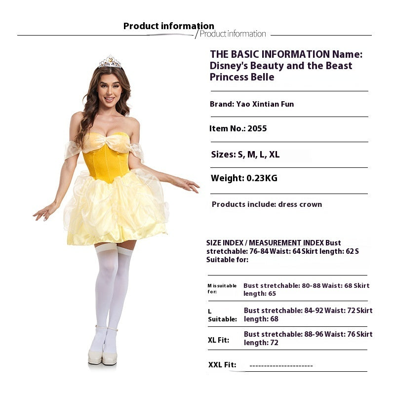 Princess Cos Costume Snow White Dress Sleeping Beauty Stage Costume