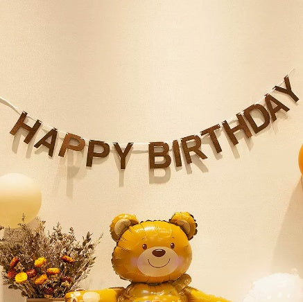 Happy Birthday Pull Flag Party Supplies Decoration Photo Props Scene Layout