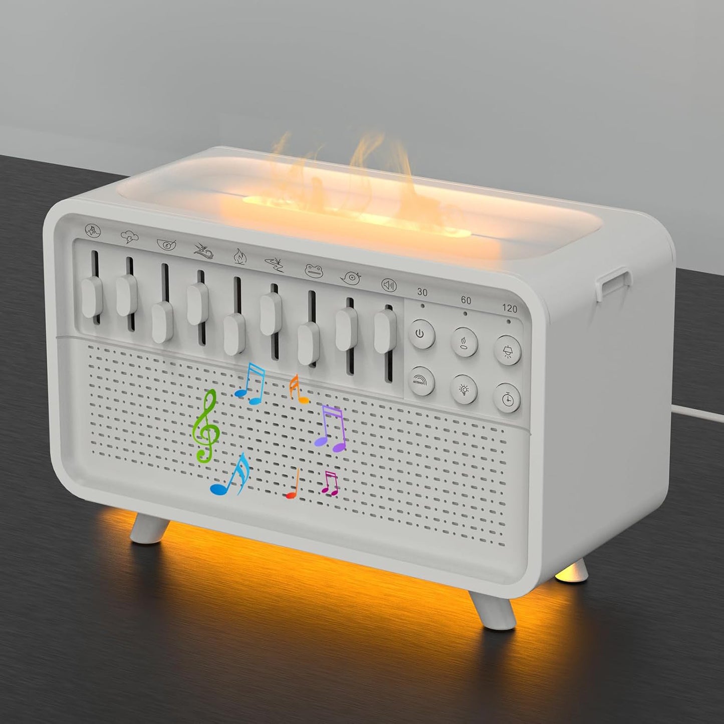 3 In 1 Bluetooth Speaker, White Noise Sleep Night Light, Humidifier All-in-one Machine, Free Combination of 8 Group Nature Sounds.