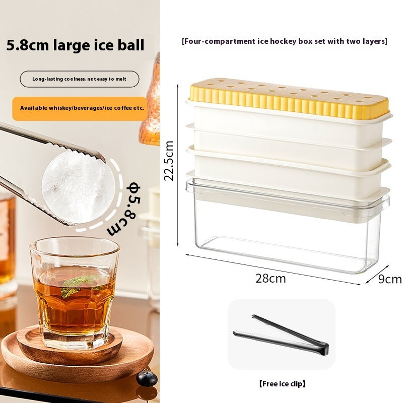 Round Ice Cube Mold Press Ice Tray Household Ice Maker