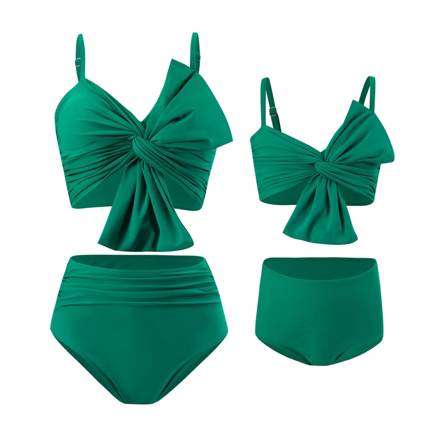 Women's Big Bow Bikini Print Swim Trunks Set