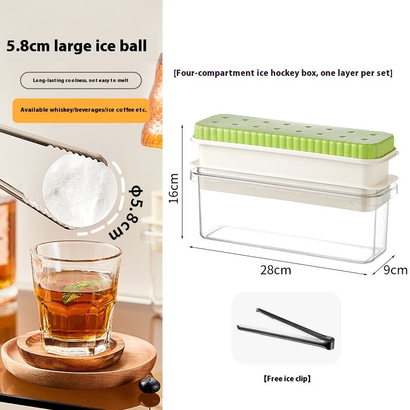 Round Ice Cube Mold Press Ice Tray Household Ice Maker