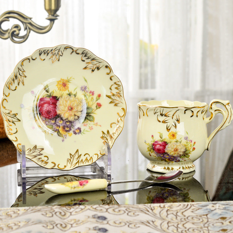 Afternoon Tea With Spoon Gift Ceramic Coffee Cup Set